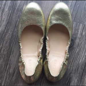 JCrew gold ballet flats